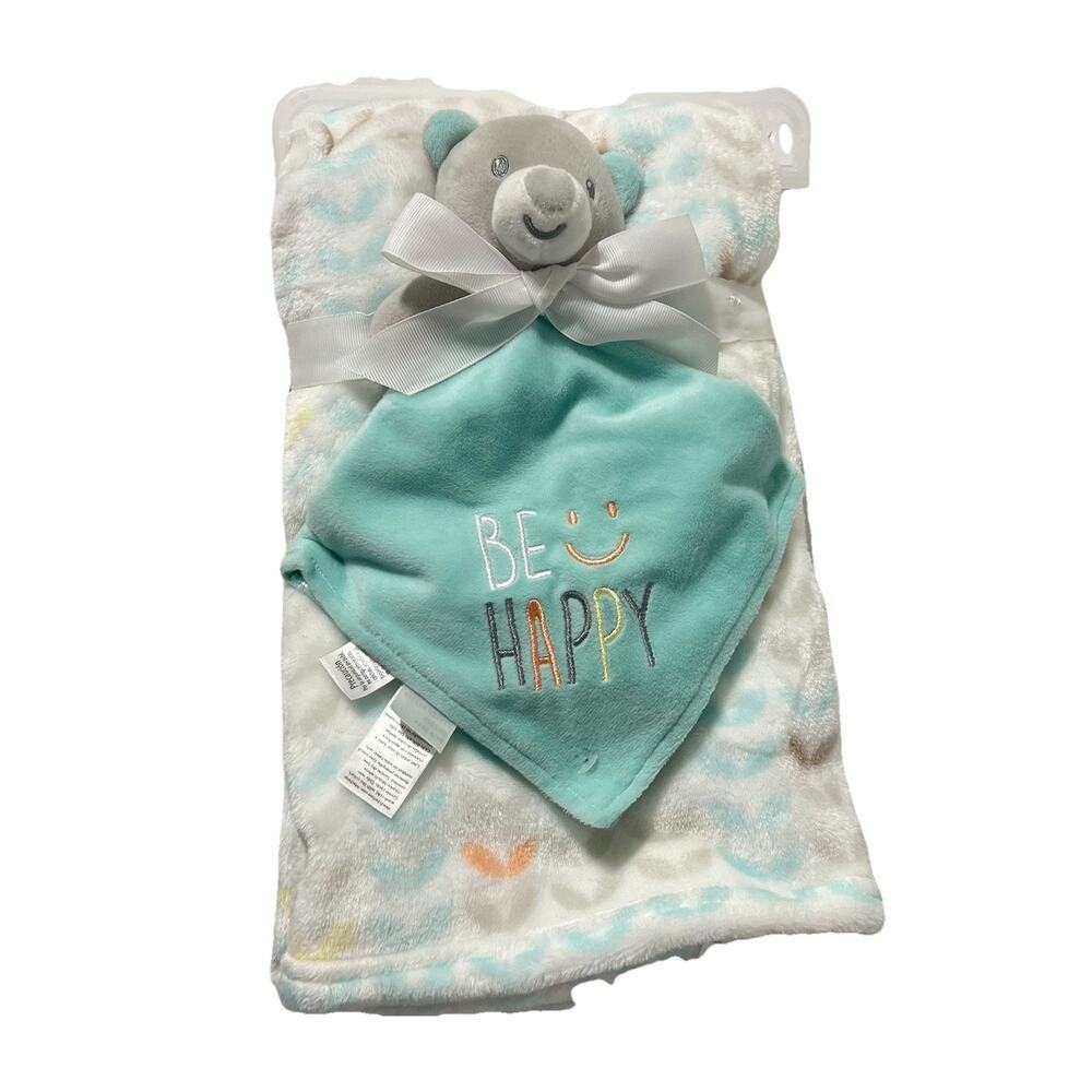 NEW Baby Starters Baby Blanket & Lovey Teddy Bear Rattle Security Blanket Blue